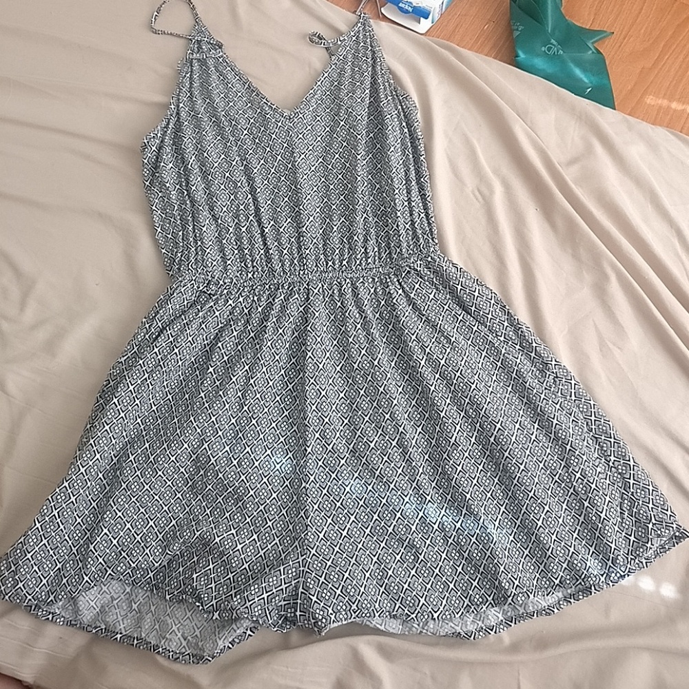 Divided Gray Pattern Romper